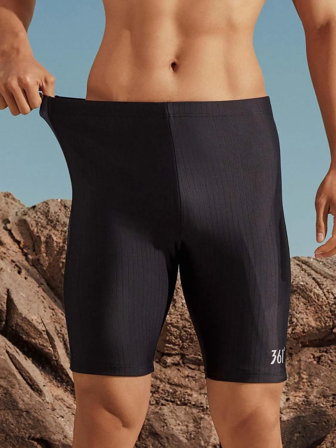 361 Swim Jammers for Men, Pro Racing Training Swimsuit, Chlorine Resistant Endurance Mens Swim Suit Swimwear Tech Pant