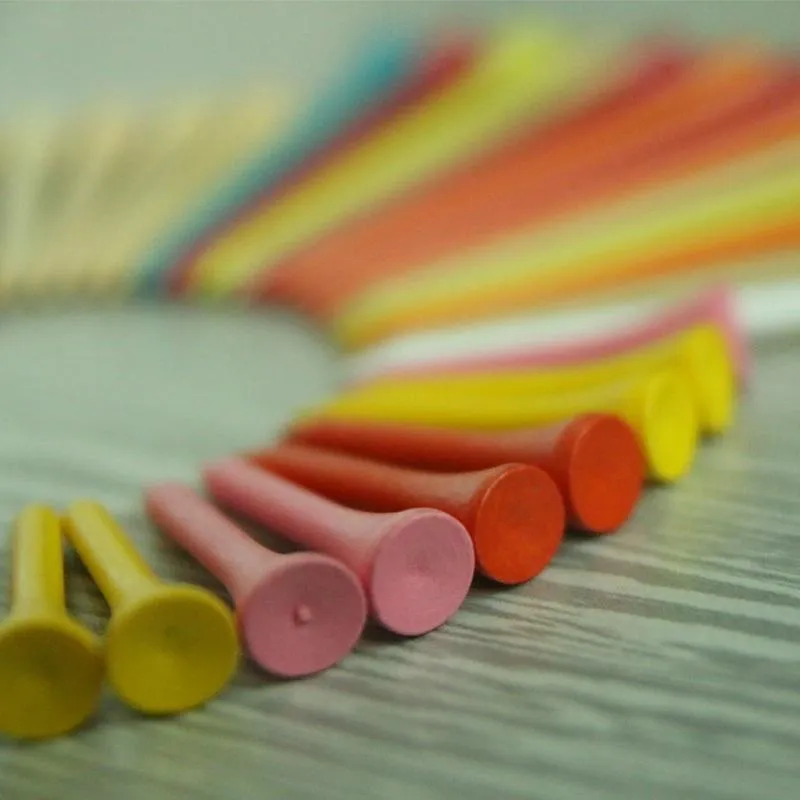 40 Wooden Golf Tees | With Ball Holder | 54mm