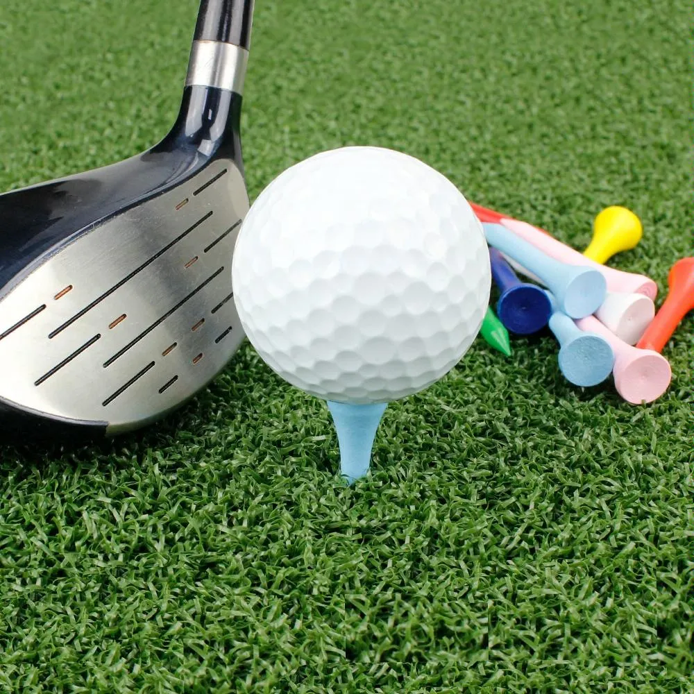 40 Wooden Golf Tees | With Ball Holder | 54mm