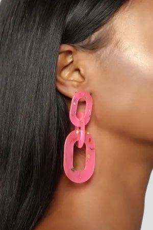 A Lucite To See Earrings - Pink