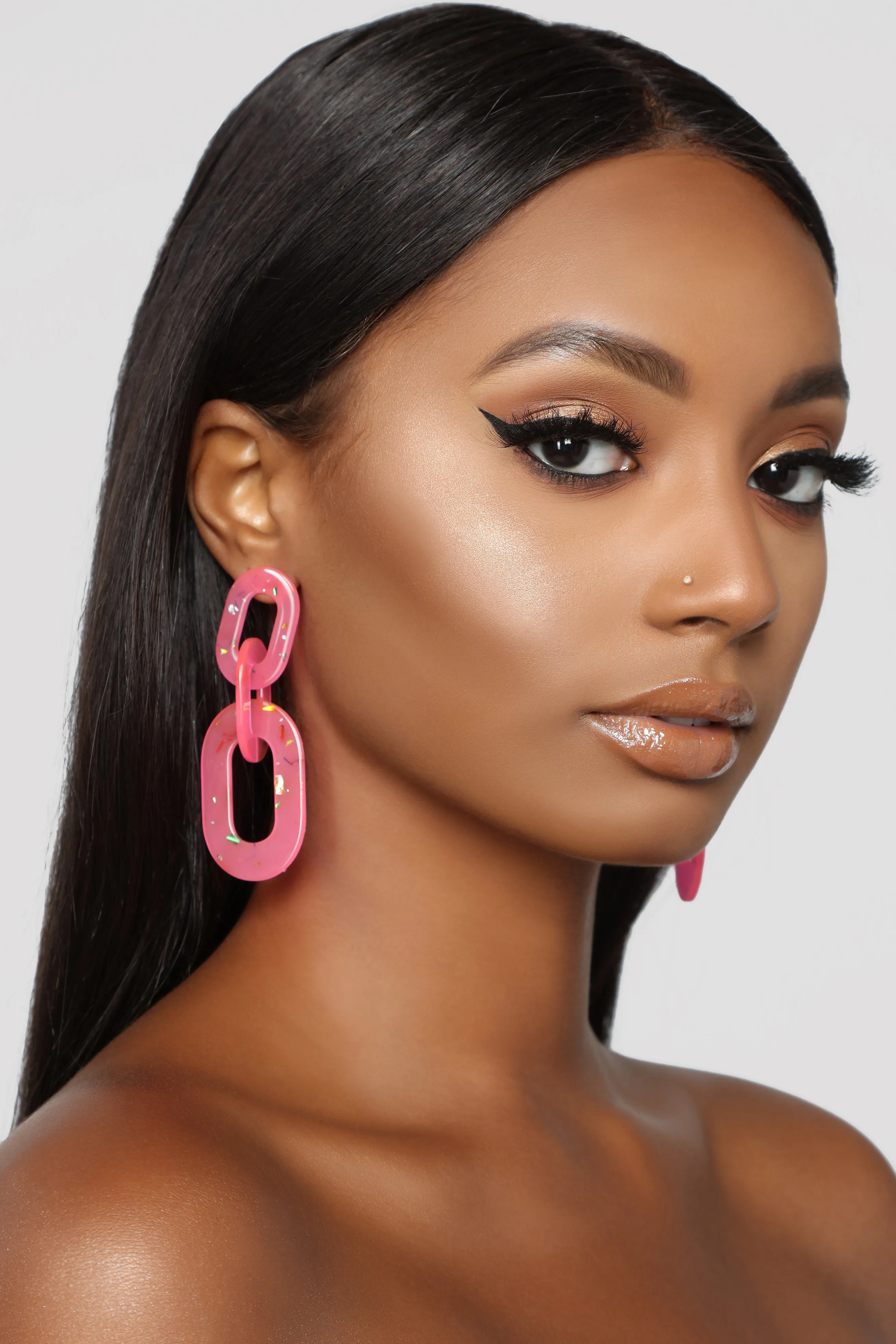 A Lucite To See Earrings - Pink