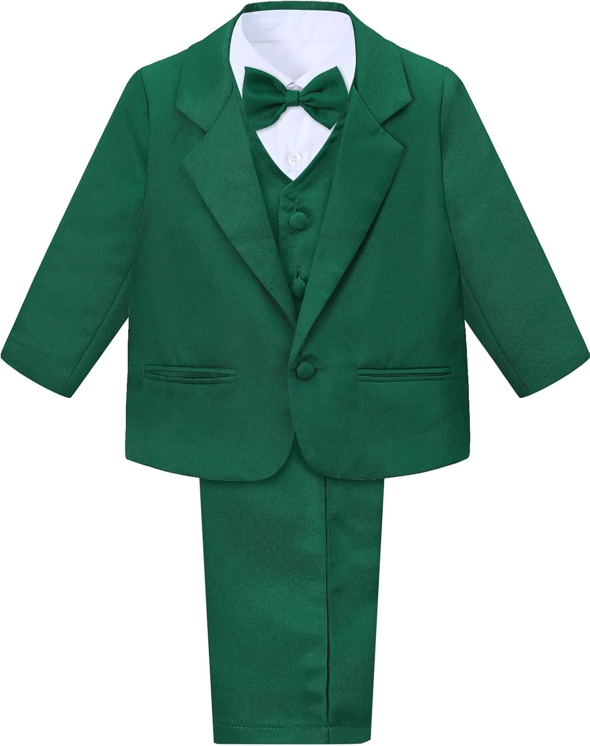 A&J DESIGN Baby Tuxedo 5-Piece Set Jacket & Shirt & Vest & Pants & Bowtie 6 Months - 3T