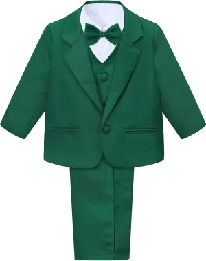 A&J DESIGN Baby Tuxedo 5-Piece Set Jacket & Shirt & Vest & Pants & Bowtie 6 Months - 3T
