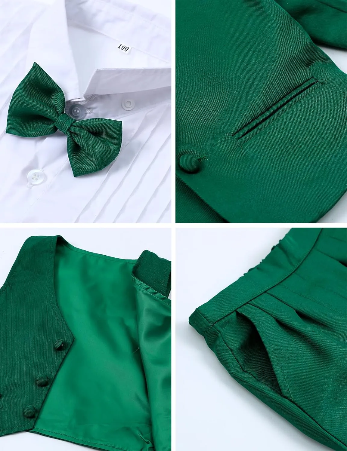 A&J DESIGN Baby Tuxedo 5-Piece Set Jacket & Shirt & Vest & Pants & Bowtie 6 Months - 3T