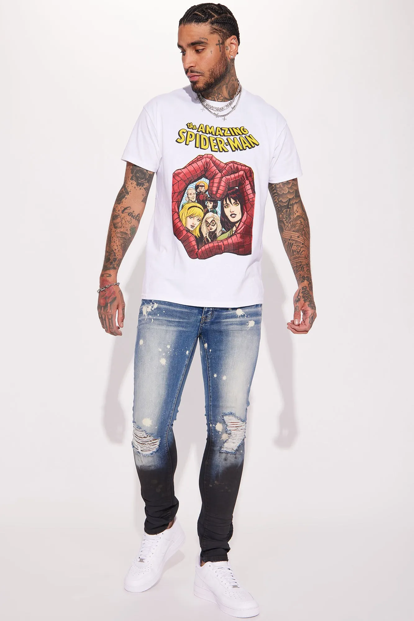 Above It All Stacked Skinny Jeans - Medium Blue Wash