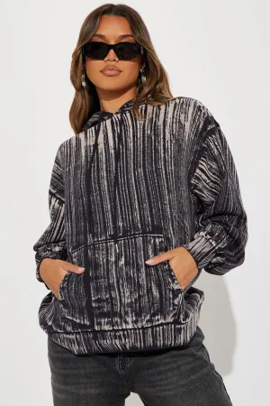 Adrianna Paint Splatter Hoodie - Black/combo