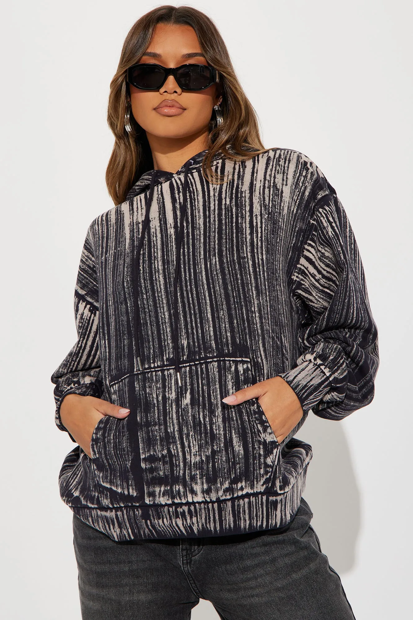 Adrianna Paint Splatter Hoodie - Black/combo