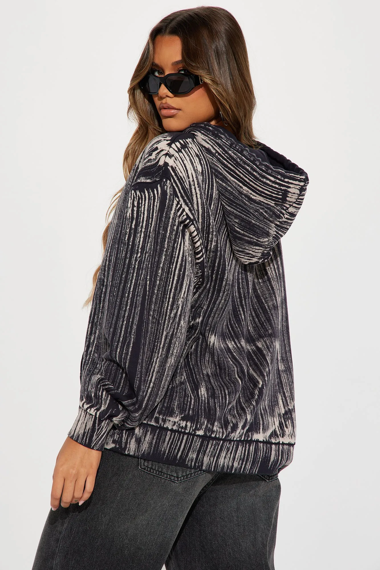 Adrianna Paint Splatter Hoodie - Black/combo