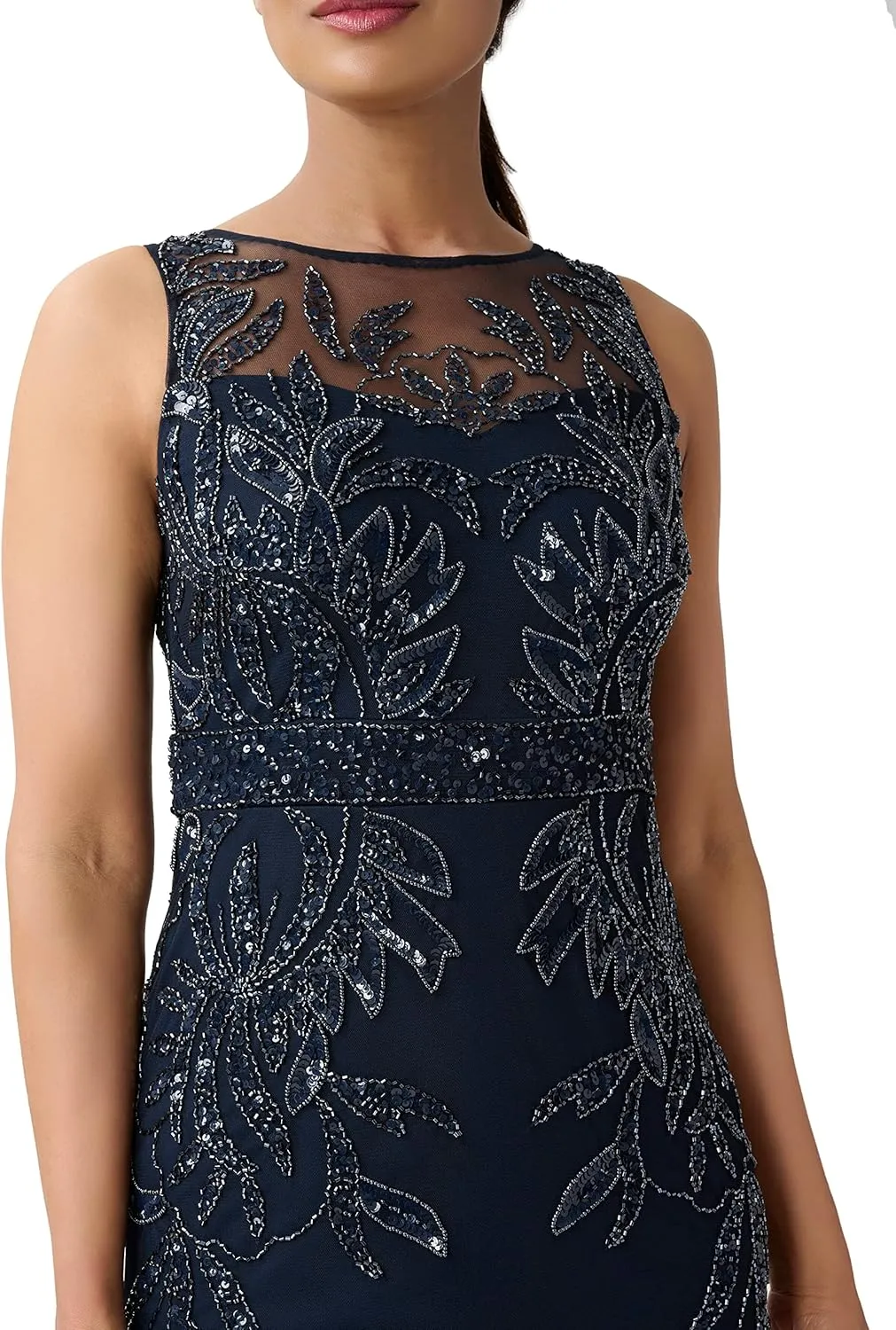 Adrianna Papell Women's Beaded Column Gown