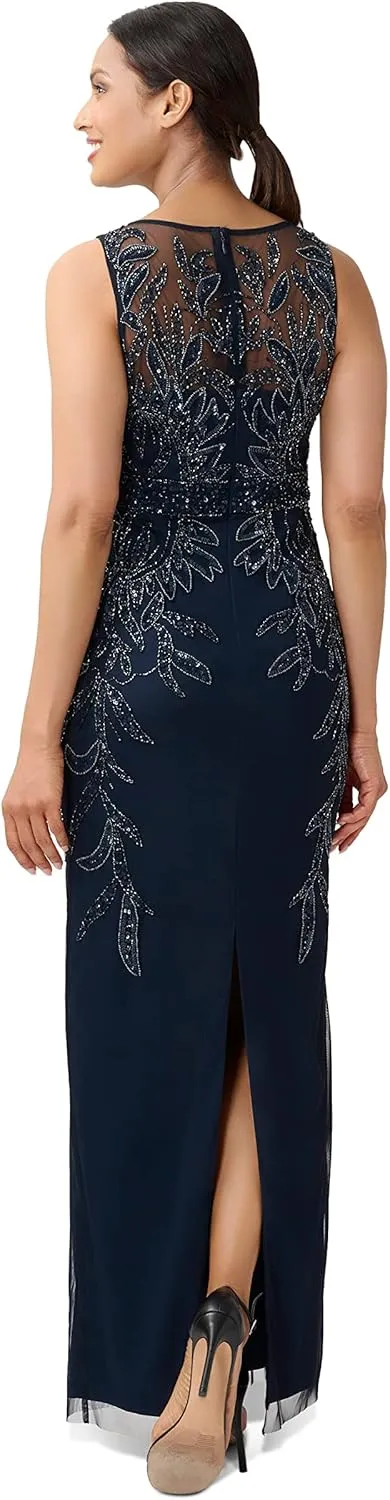 Adrianna Papell Women's Beaded Column Gown
