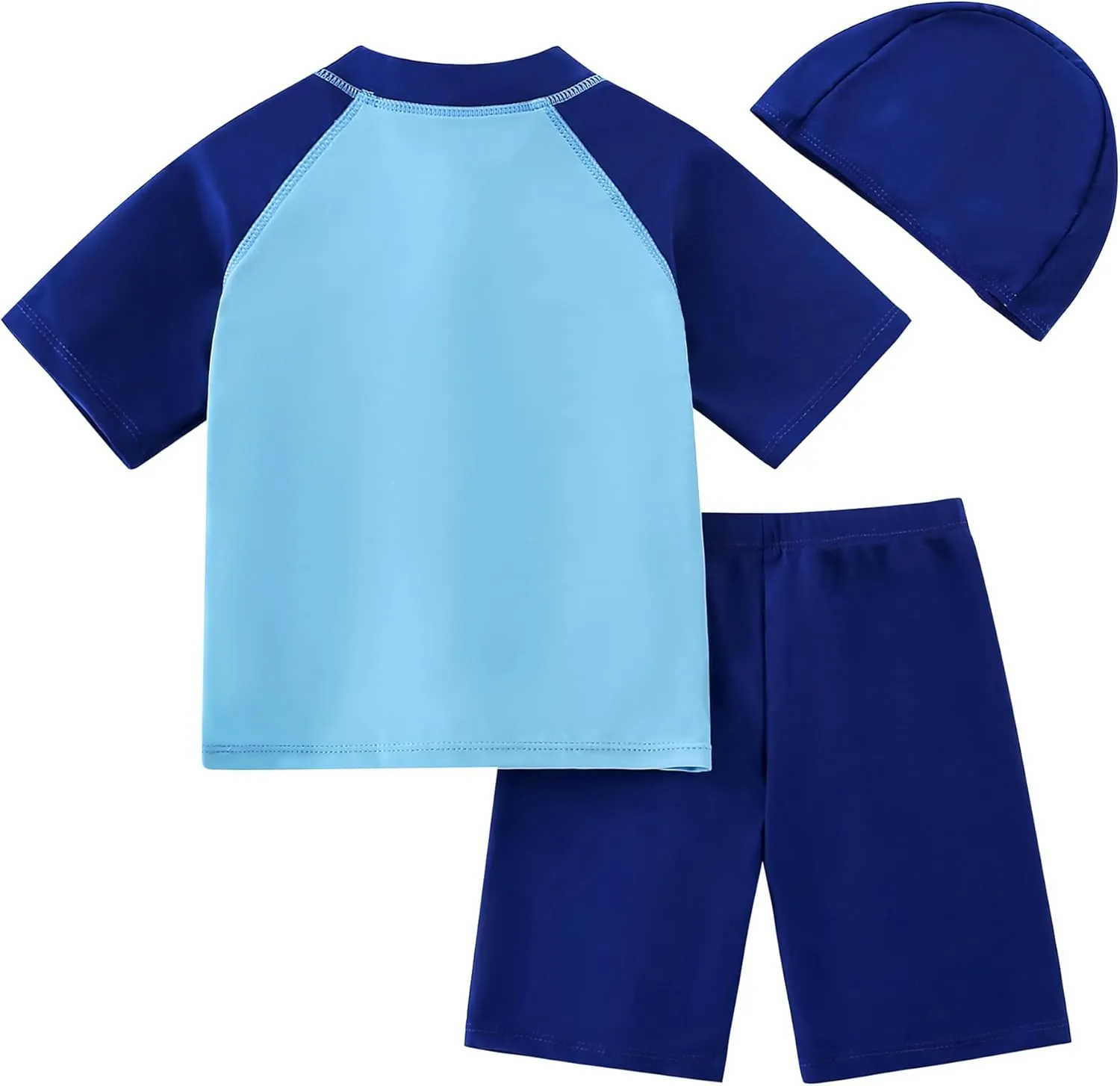 AIWUHE Toddler Boys Swimsuit Set Two Piece Shark Bathing Suit Boys' Swimwear Trunk and Rashguard Set 2-7Y