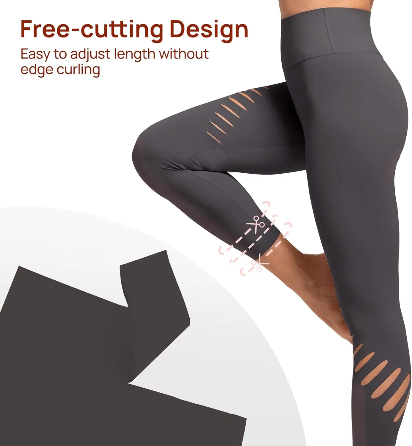 AKASO Womens High Waisted Yoga Pants, 7/8 Length Workout Leggings Naked Feeling Tummy Control Tights