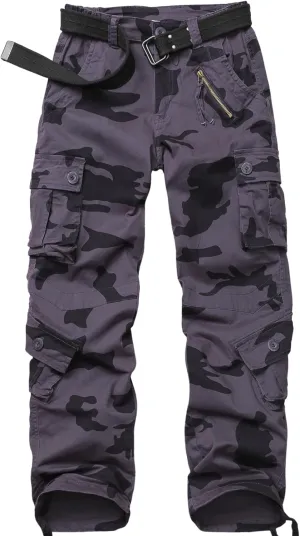 Alfiudad Womens Cargo Pants with Pockets, Women's Casual Military Army Hiking Combat Tactical Work Pants Trousers