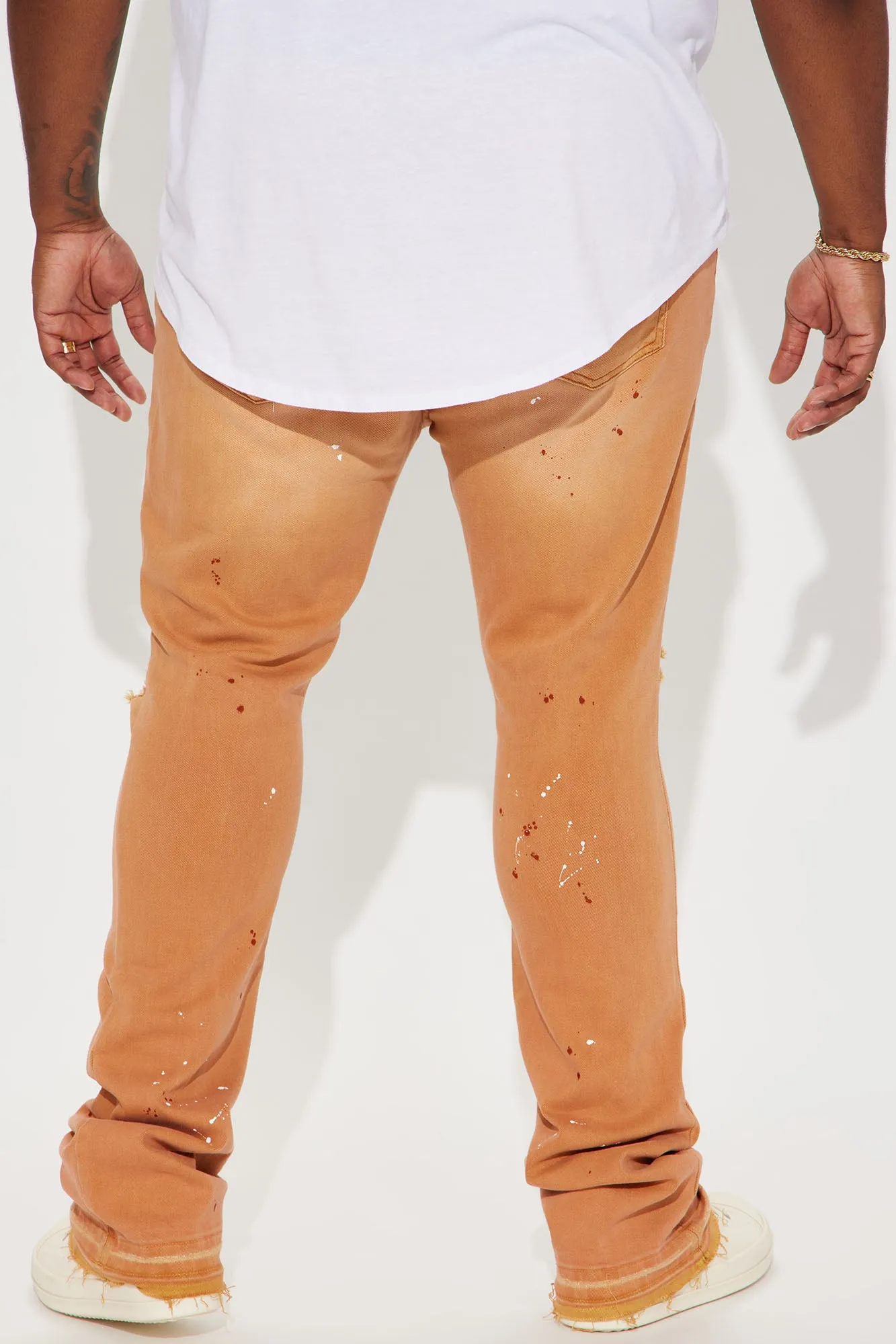 Always On Time Stacked Skinny Flared Pants - Brown