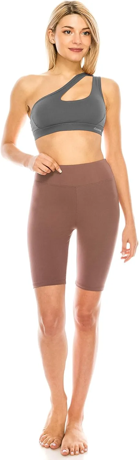 ALWAYS Women's High Waist Bike Shorts - Athletic Workout Tummy Control Stretch Running Yoga Pants
