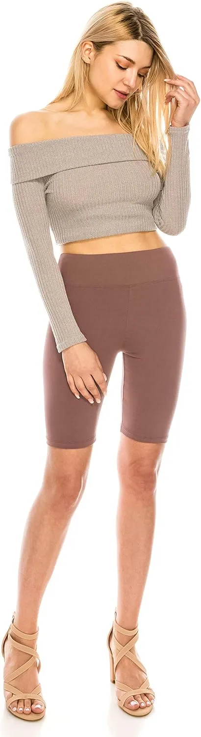 ALWAYS Women's High Waist Bike Shorts - Athletic Workout Tummy Control Stretch Running Yoga Pants