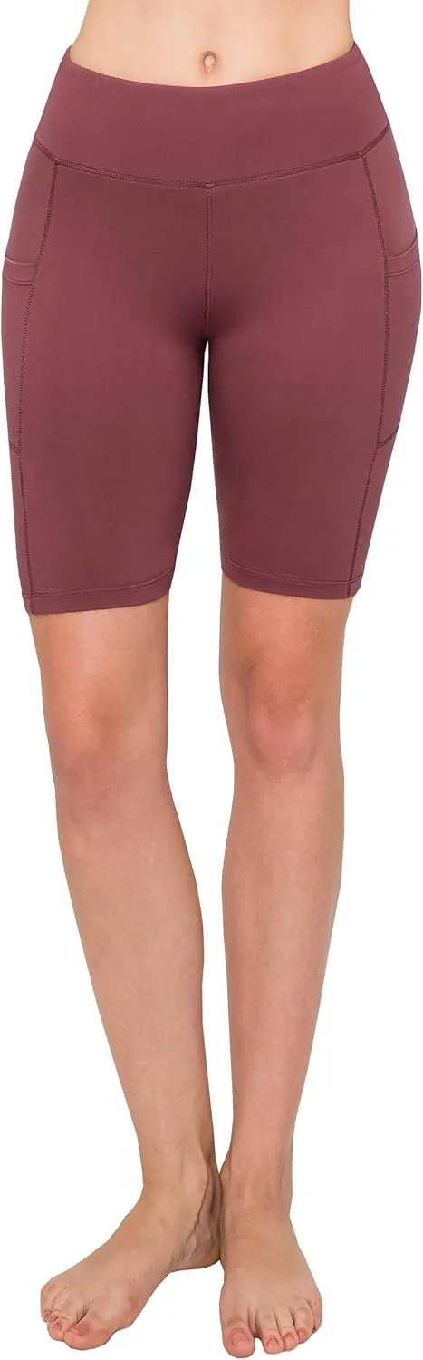 ALWAYS Women's High Waist Bike Shorts - Athletic Workout Tummy Control Stretch Running Yoga Pants