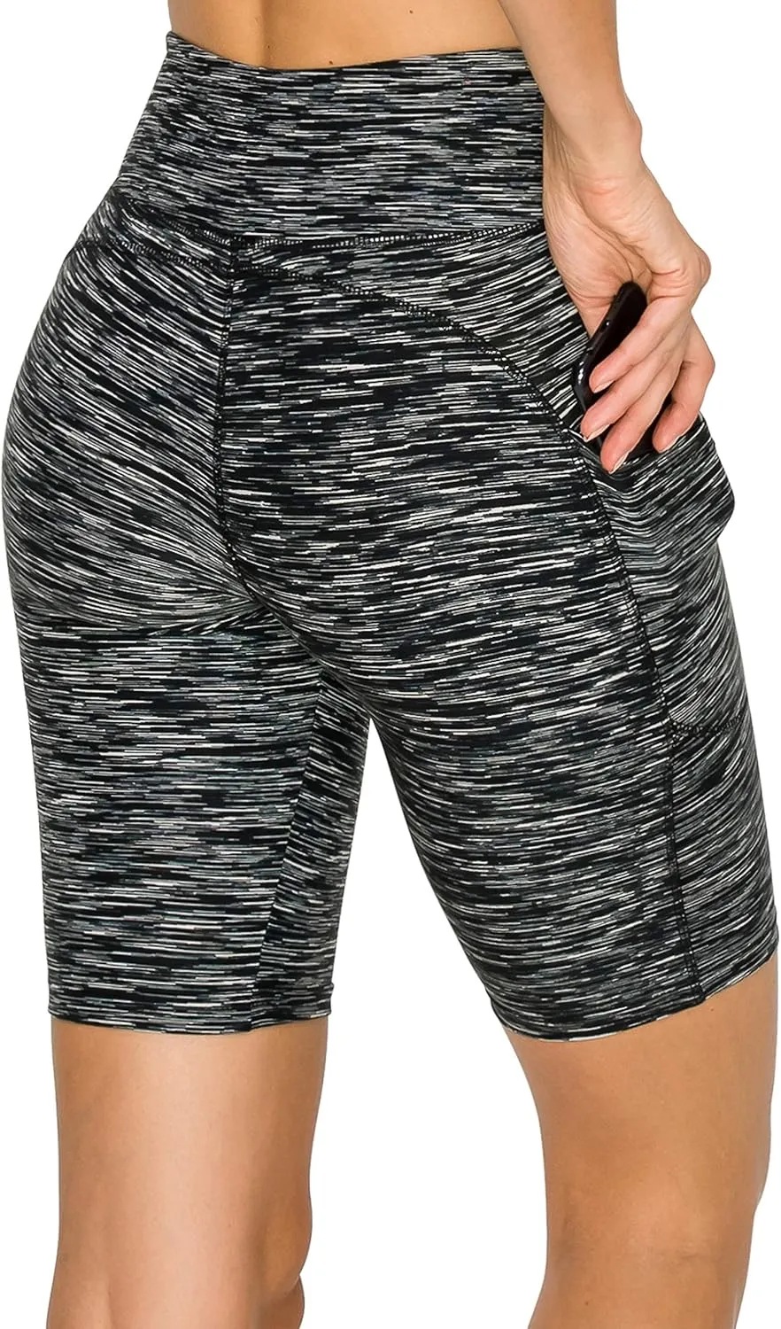 ALWAYS Women's High Waist Bike Shorts - Athletic Workout Tummy Control Stretch Running Yoga Pants
