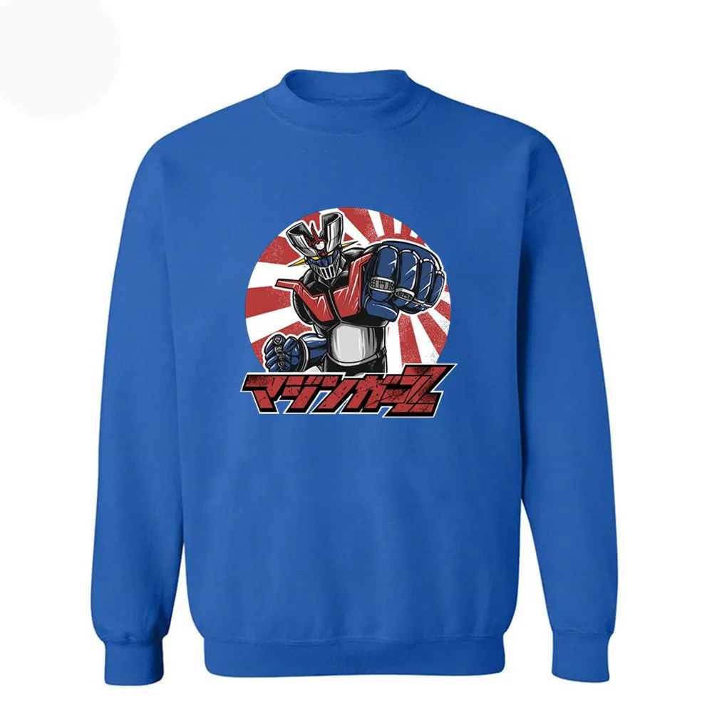 Anime Mazinger Z Streetwear Tracksuit Warm Fleece Sweatshirt
