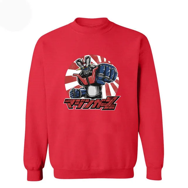 Anime Mazinger Z Streetwear Tracksuit Warm Fleece Sweatshirt