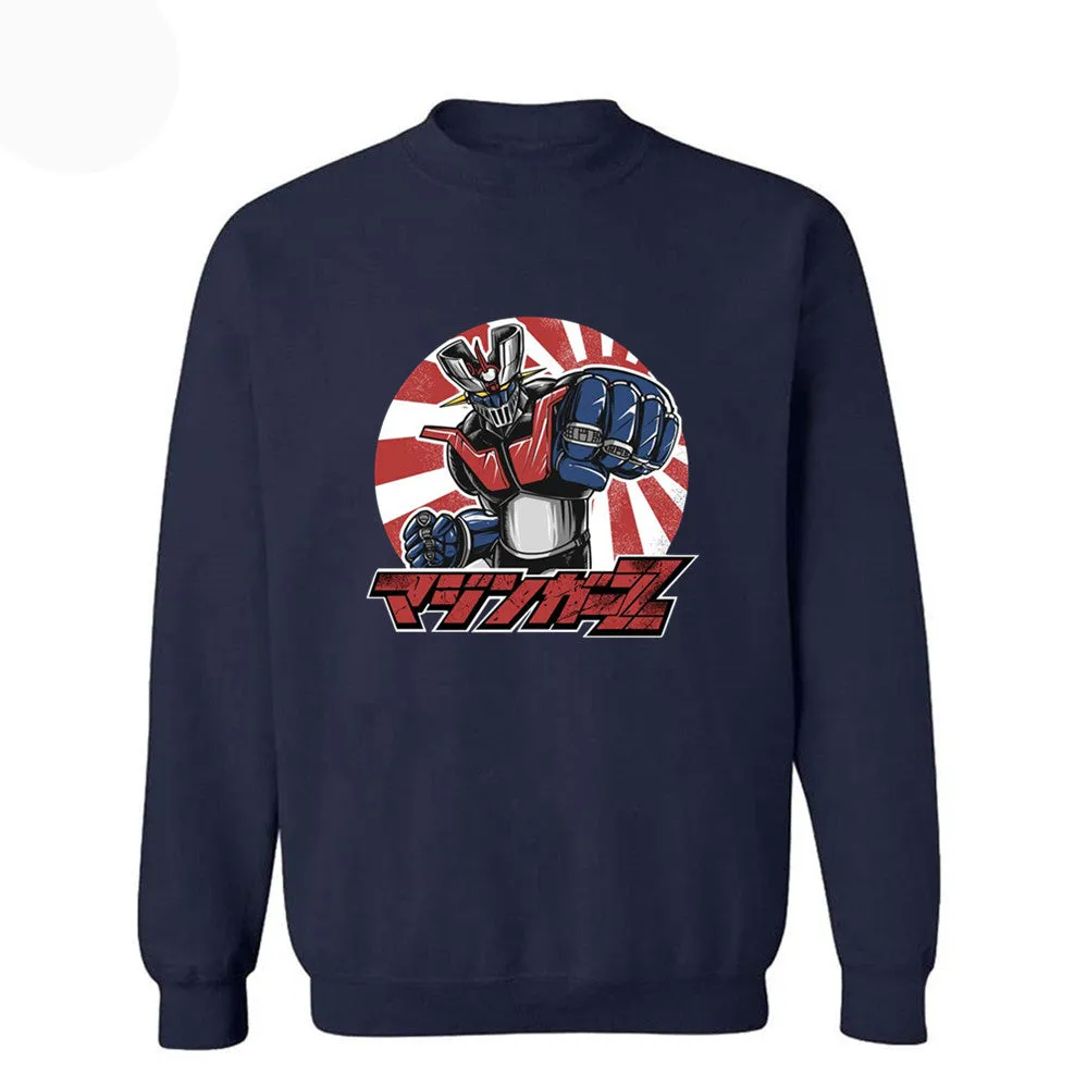 Anime Mazinger Z Streetwear Tracksuit Warm Fleece Sweatshirt