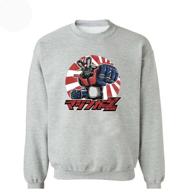 Anime Mazinger Z Streetwear Tracksuit Warm Fleece Sweatshirt