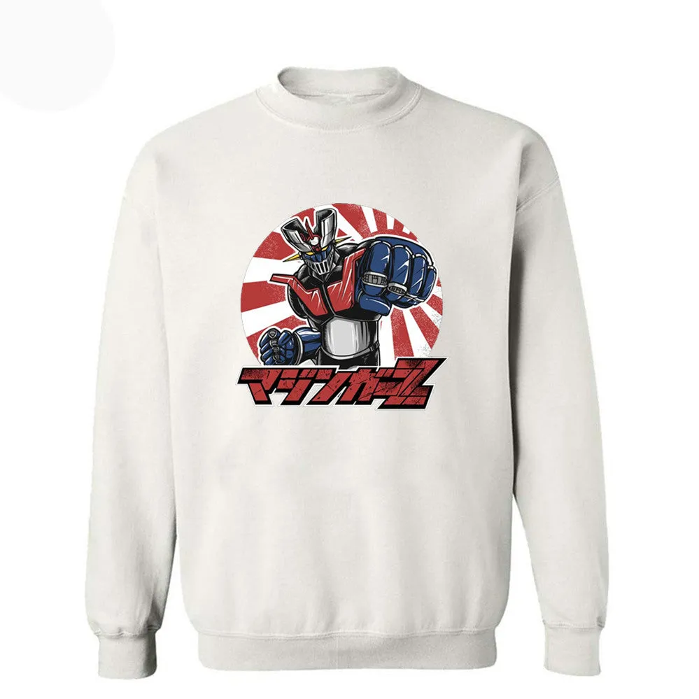 Anime Mazinger Z Streetwear Tracksuit Warm Fleece Sweatshirt