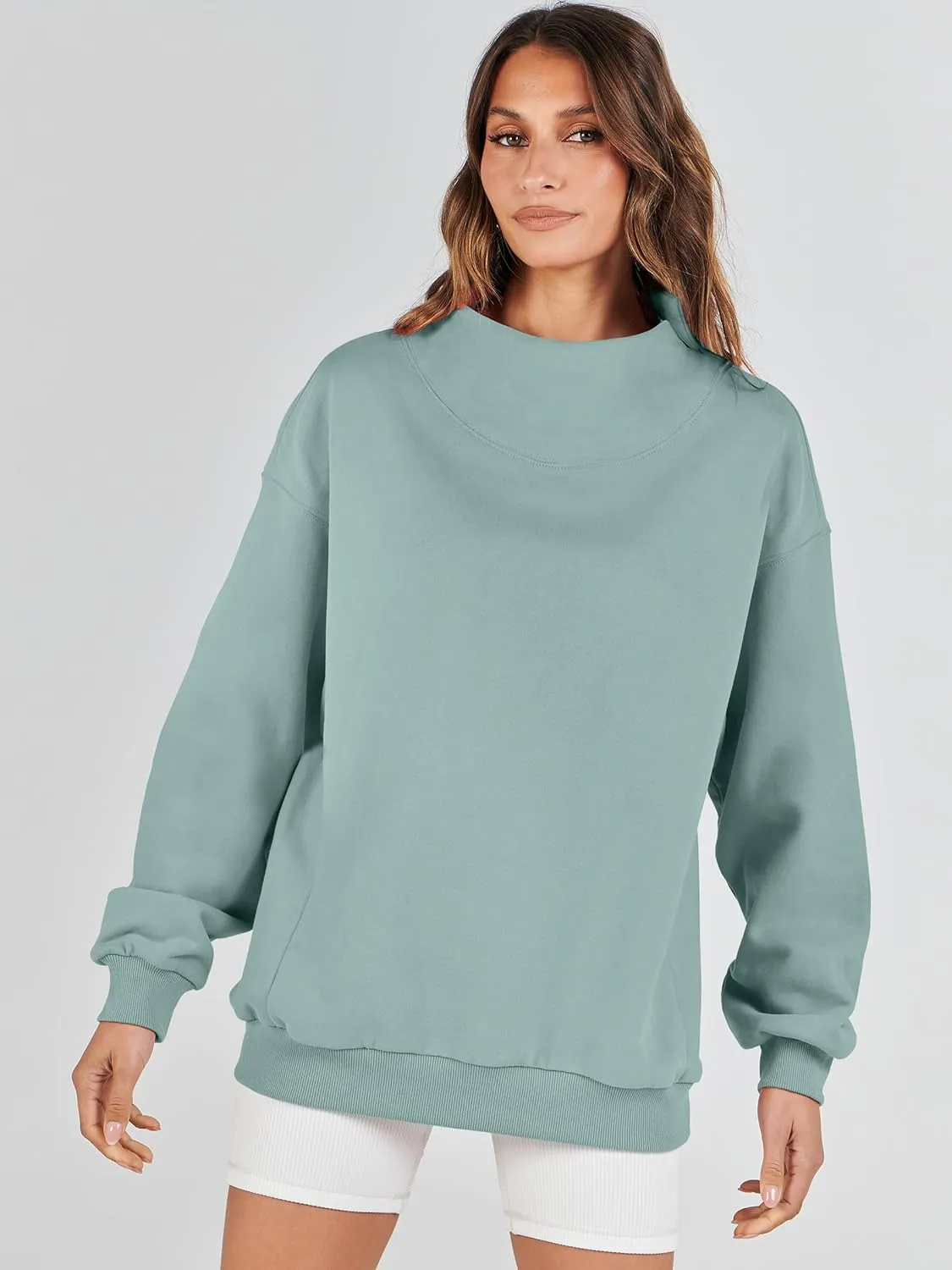ANRABESS Womens Oversized Sweatshirts Turtleneck Pullover Long Sleeve Hoodies Tops 2024 Fall Fashion Preppy Outfits