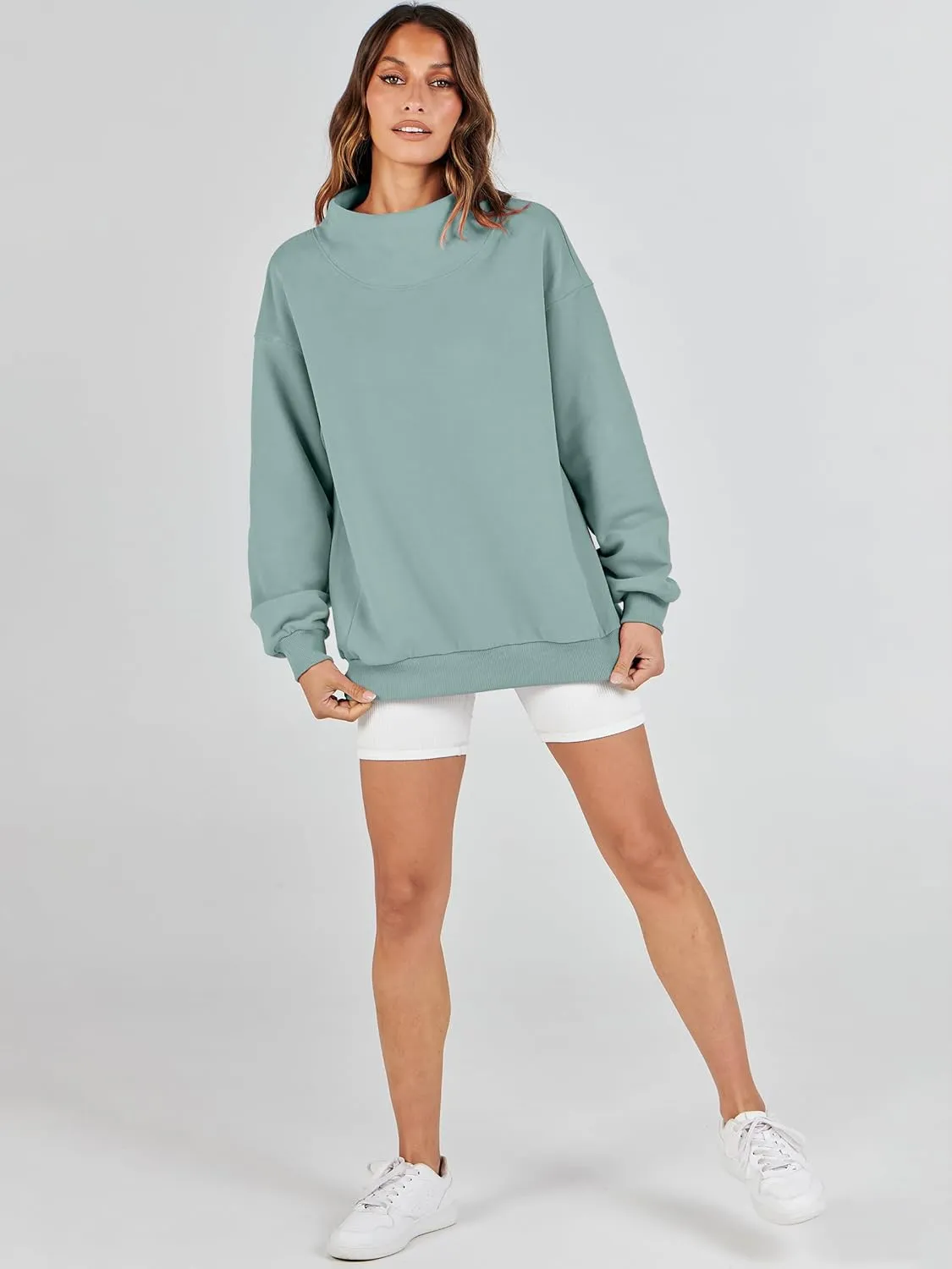 ANRABESS Womens Oversized Sweatshirts Turtleneck Pullover Long Sleeve Hoodies Tops 2024 Fall Fashion Preppy Outfits