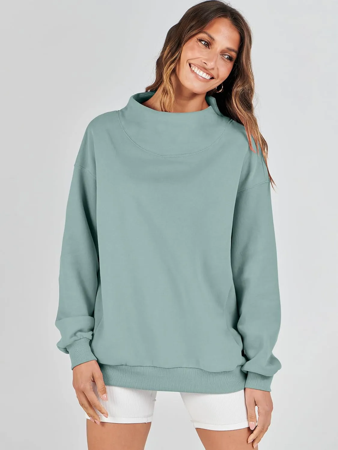 ANRABESS Womens Oversized Sweatshirts Turtleneck Pullover Long Sleeve Hoodies Tops 2024 Fall Fashion Preppy Outfits