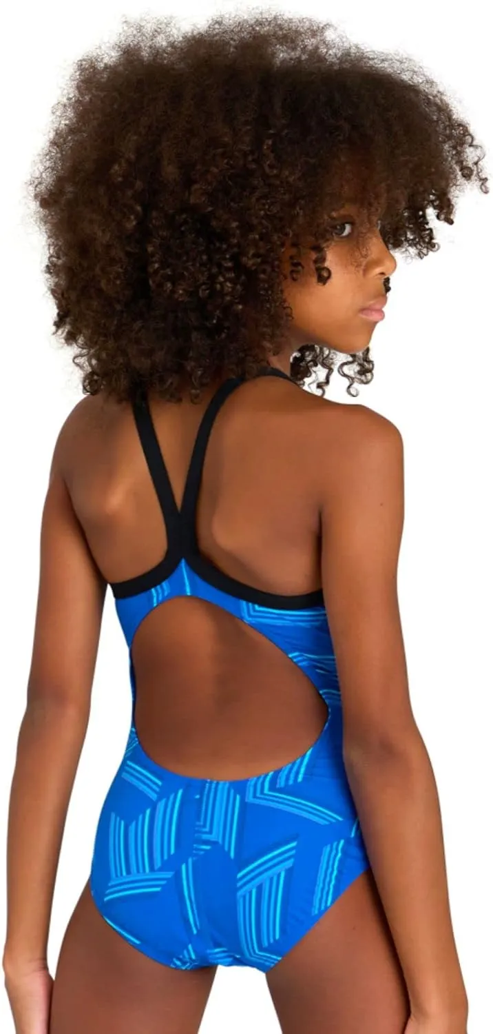 Arena Puzzled Light Drop Back Women's One Piece Swimsuit for Competitive or Casual Swim, Ladies Bathing Suit