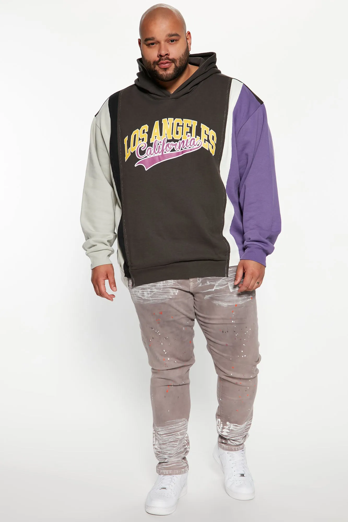 Artsy Vibes Paint Splatter Slim Jeans - Grey