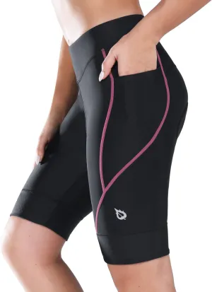 baleaf Women's Bike Shorts 4D Padded Cycling Spinning Road Bike Pockets Wide Waistband UPF50 