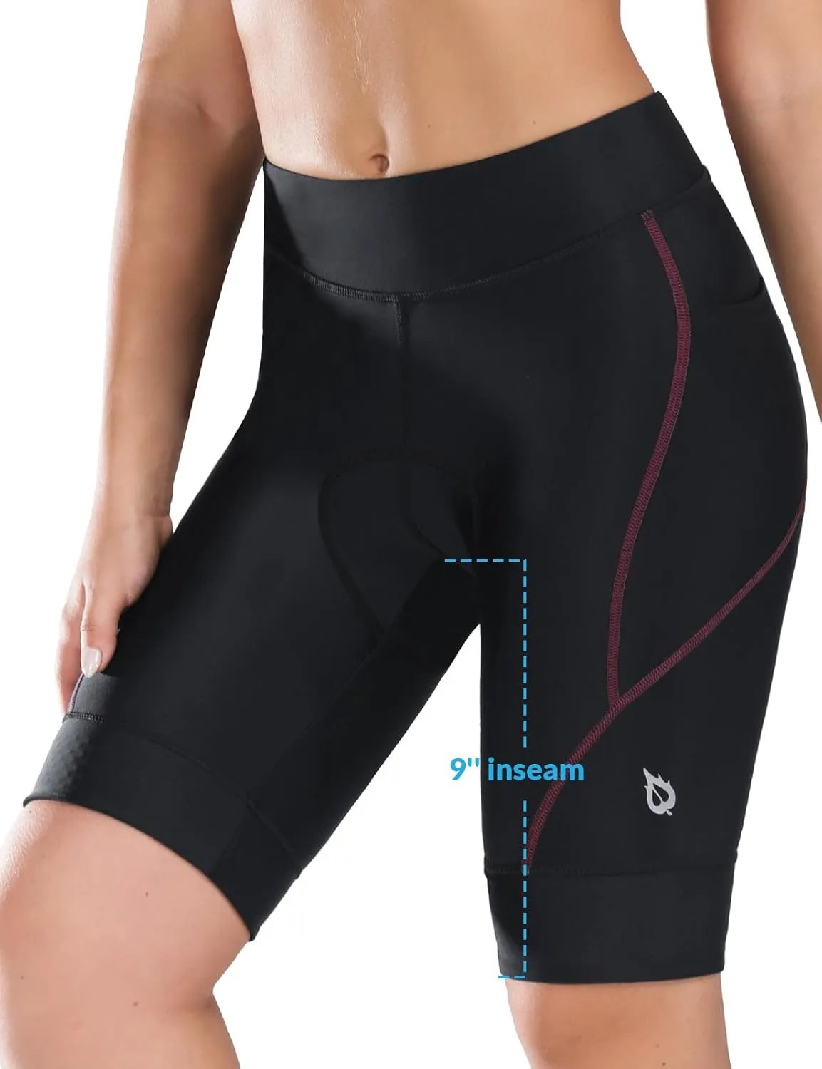 baleaf Women's Bike Shorts 4D Padded Cycling Spinning Road Bike Pockets Wide Waistband UPF50 