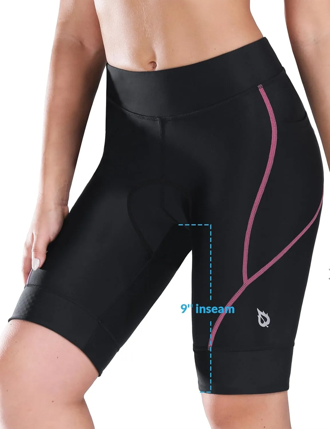 baleaf Women's Bike Shorts 4D Padded Cycling Spinning Road Bike Pockets Wide Waistband UPF50 