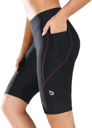 baleaf Women's Bike Shorts 4D Padded Cycling Spinning Road Bike Pockets Wide Waistband UPF50 