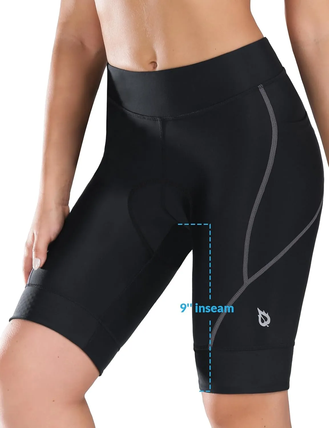 baleaf Women's Bike Shorts 4D Padded Cycling Spinning Road Bike Pockets Wide Waistband UPF50 