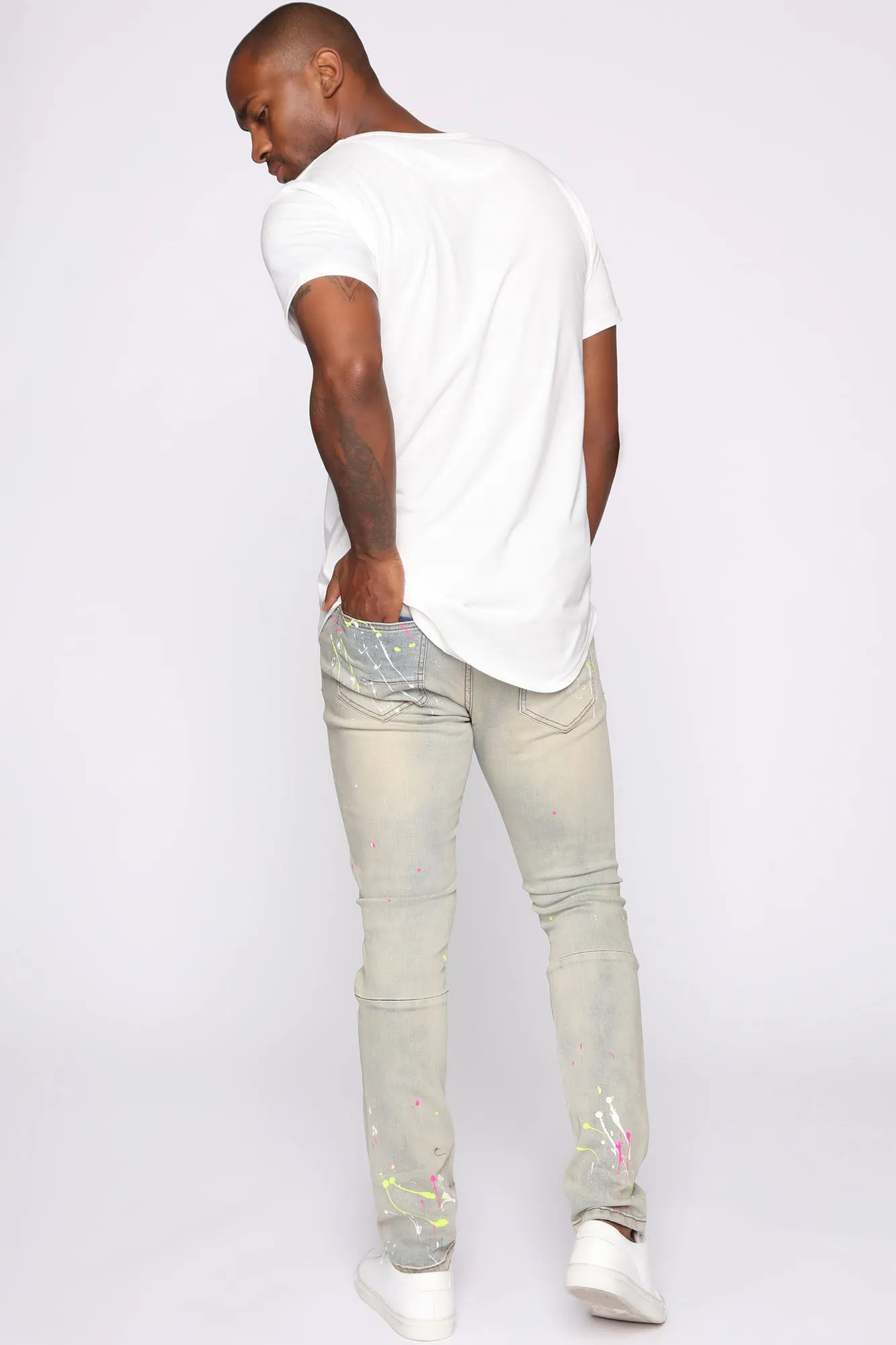 Ballin In the City Distressed Skinny Jean - Light Fade Wash