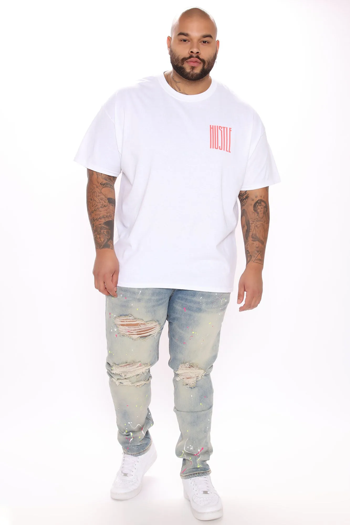 Ballin In the City Distressed Skinny Jean - Light Fade Wash