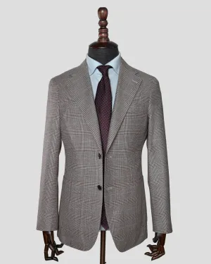 Beige Glenn Checks with Blue Over Checks Wool Sports Jacket | Adriano Model