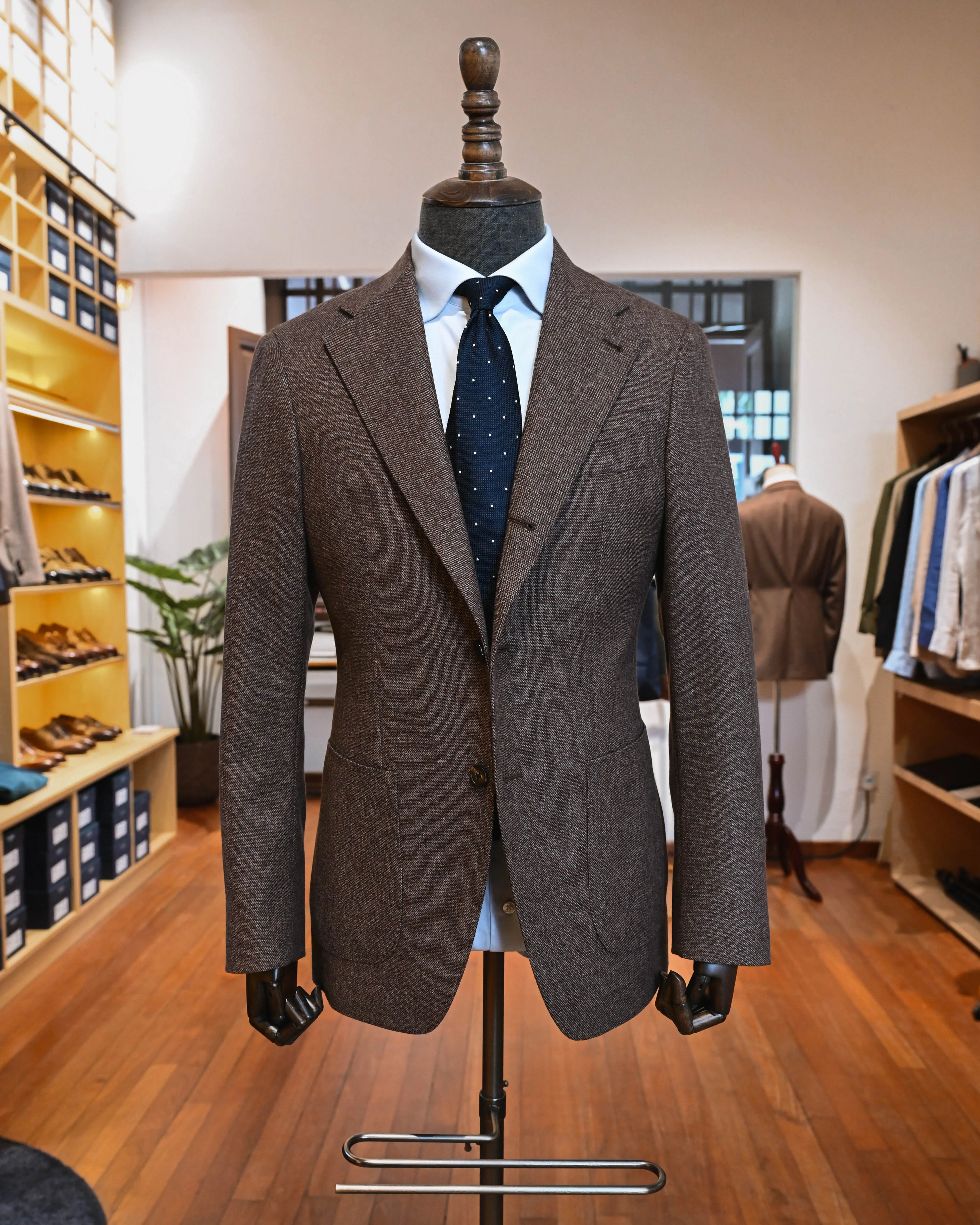 Brown Cotton Wool Cashmere Sports Jacket | Gino Model