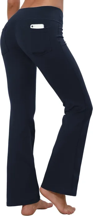 BUBBLELIME 29"/31"/33"/35" 3 Styles Women's Bootcut Yoga Pants Basic/Back Pockets High Waist Workout Tummy Control Flare