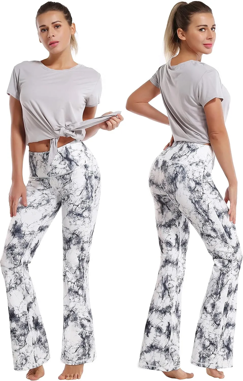 BUBBLELIME 29"/31"/33"/35"/37" 3 Styles Women's High Waist Bootcut Yoga Pants Basic/Side Pockets Tummy Control Workout Flared