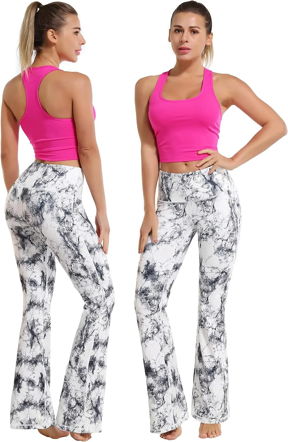 BUBBLELIME 29"/31"/33"/35"/37" 3 Styles Women's High Waist Bootcut Yoga Pants Basic/Side Pockets Tummy Control Workout Flared