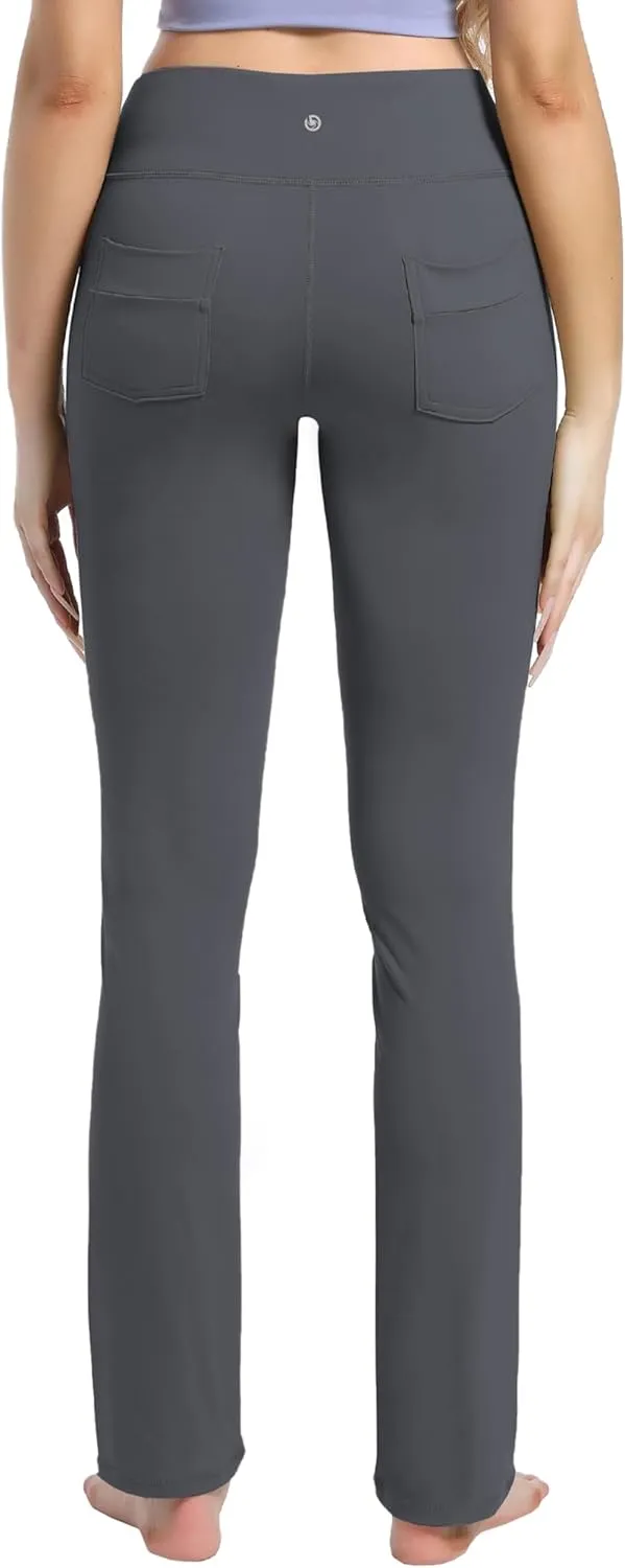 BUBBLELIME 29"/31"/33"/35"/37" Women's High Waist Straight Leg Yoga Pants Tummy Control Workout Pants with Pockets