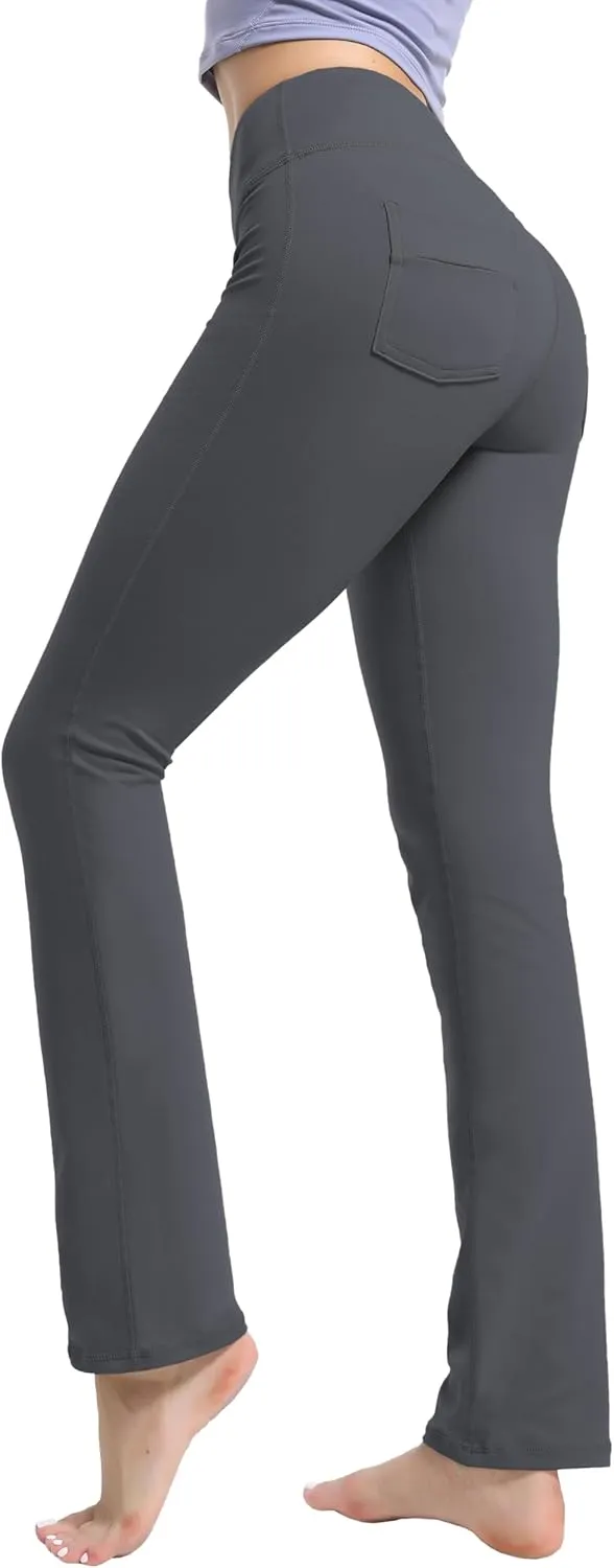 BUBBLELIME 29"/31"/33"/35"/37" Women's High Waist Straight Leg Yoga Pants Tummy Control Workout Pants with Pockets