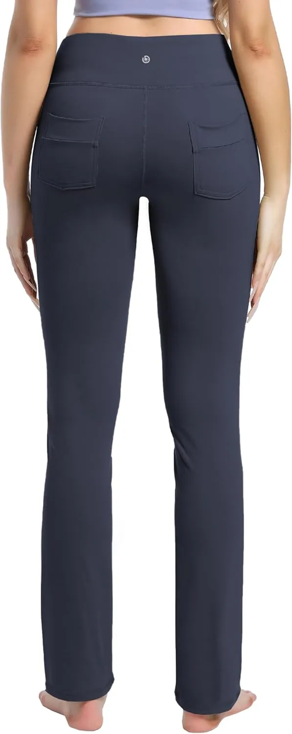 BUBBLELIME 29"/31"/33"/35"/37" Women's High Waist Straight Leg Yoga Pants Tummy Control Workout Pants with Pockets