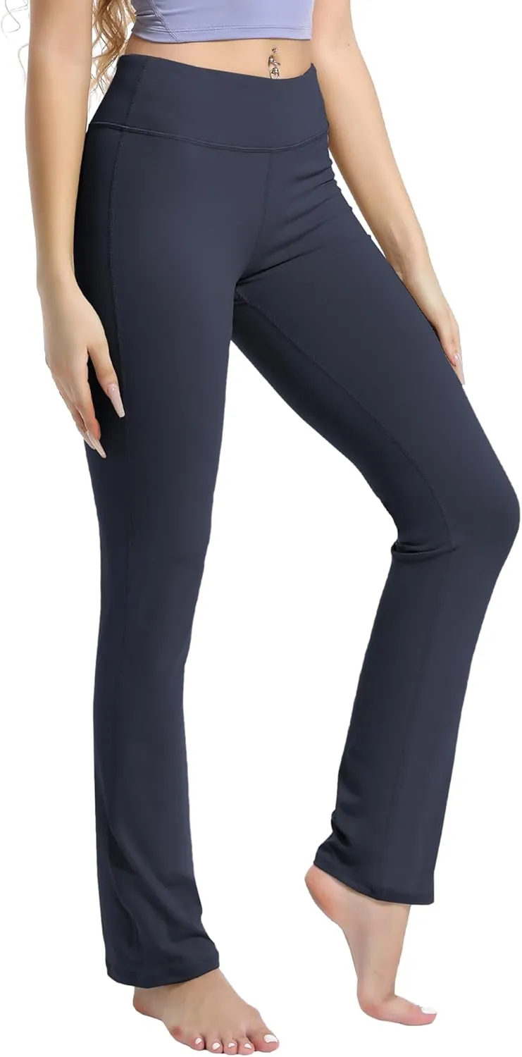 BUBBLELIME 29"/31"/33"/35"/37" Women's High Waist Straight Leg Yoga Pants Tummy Control Workout Pants with Pockets