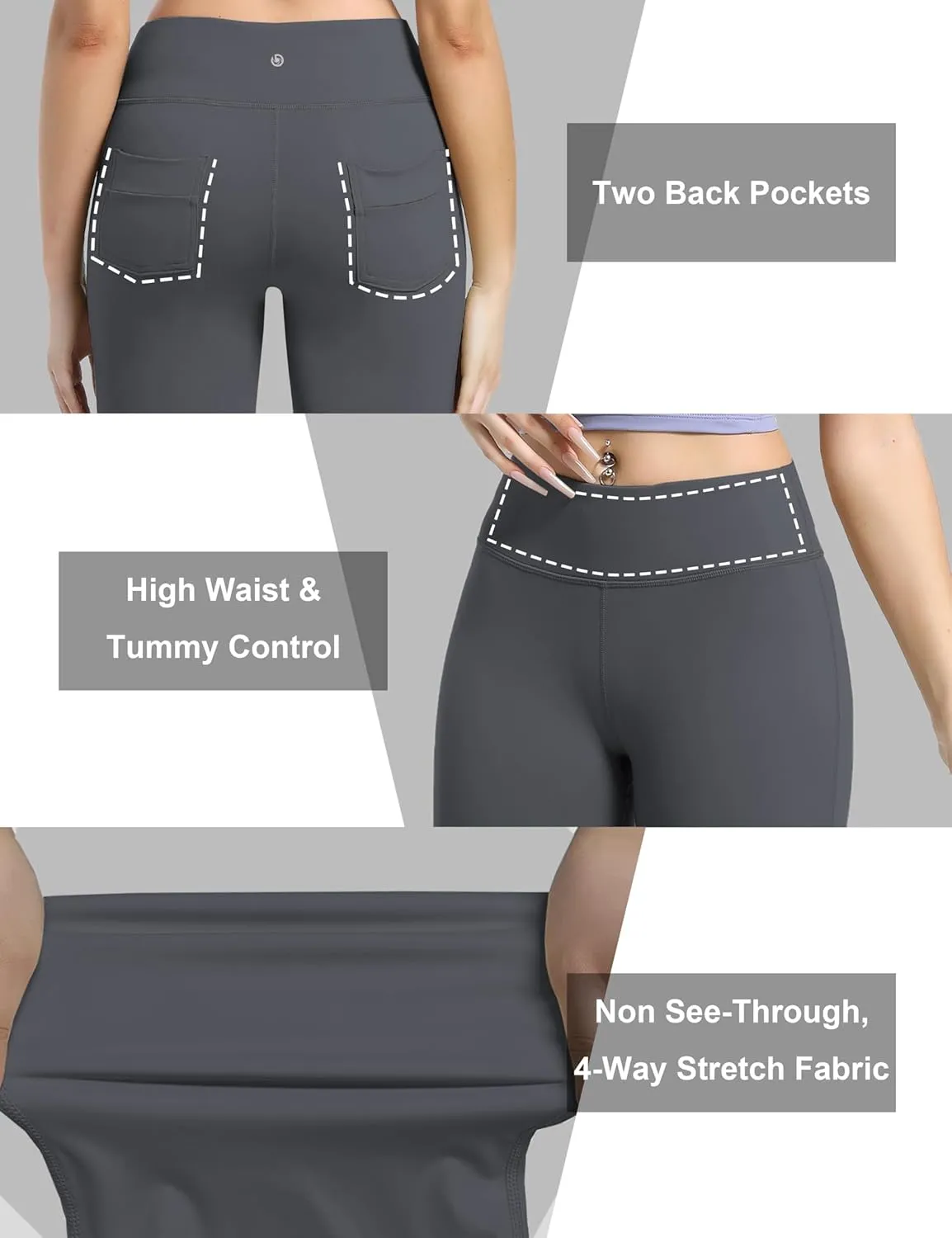 BUBBLELIME 29"/31"/33"/35"/37" Women's High Waist Straight Leg Yoga Pants Tummy Control Workout Pants with Pockets