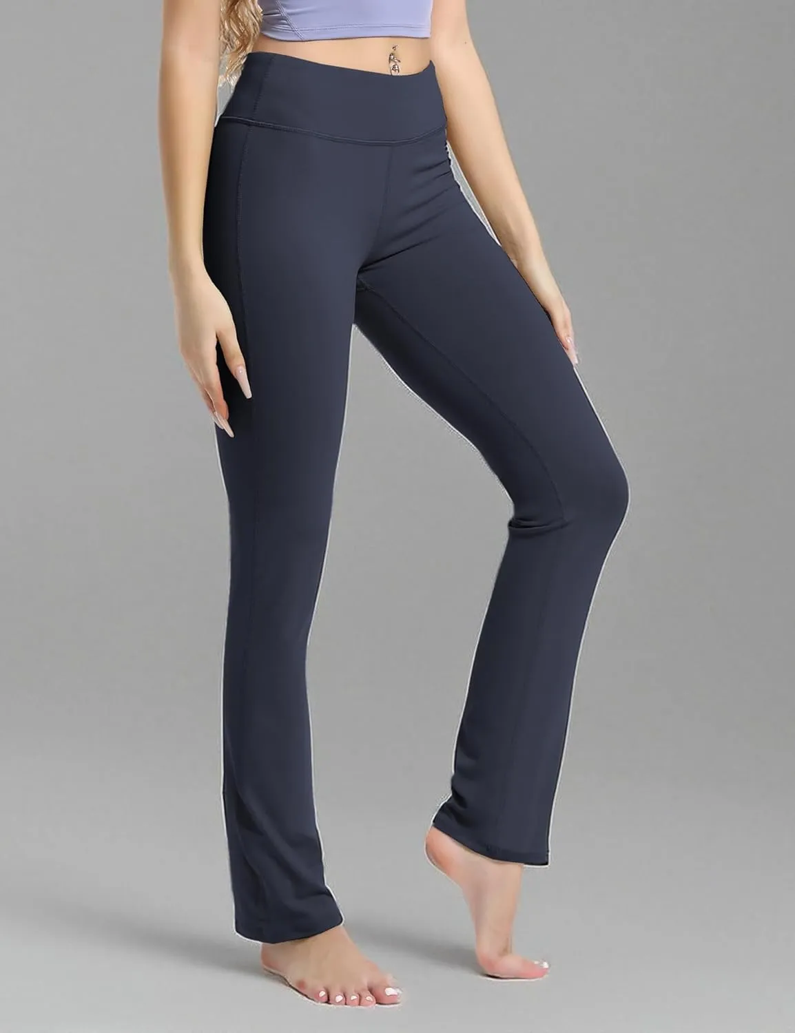 BUBBLELIME 29"/31"/33"/35"/37" Women's High Waist Straight Leg Yoga Pants Tummy Control Workout Pants with Pockets